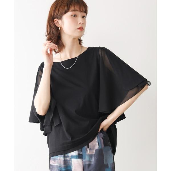 tシャツ Wシルケットシフォンドッキングプルオーバー レディース