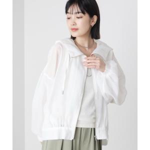 ブラウス シャツ フード付シアーマウンテンパーカー レディースの商品画像