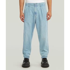 ワイドパンツ ジーンズ Pleated Chino Denim Relaxed Tapered/フロントプリーツチノディテールリラックステーパードジーンズ メンズ