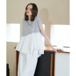 tシャツ アシメペプラムカットソー レディース