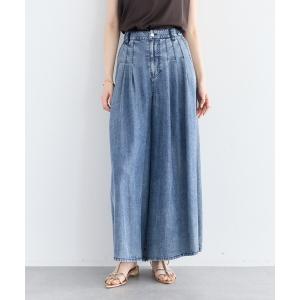 ジーンズ デニム デニムパンツ バイオ加工ヴィンテージデニムワイドパンツ レディース