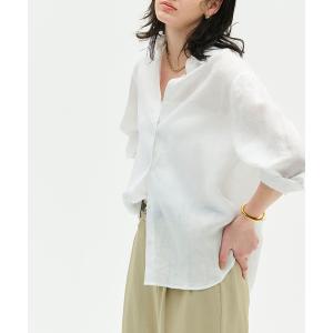 リネンシャツ ブラウス シャツ 「BAILA掲載」「フレンチリネン」ガールフレンドシャツ レディース