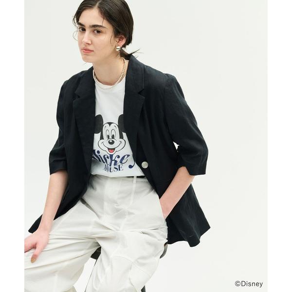 ジャケット テーラードジャケット 「フレンチリネン」ハーフスリーブジャケット レディース