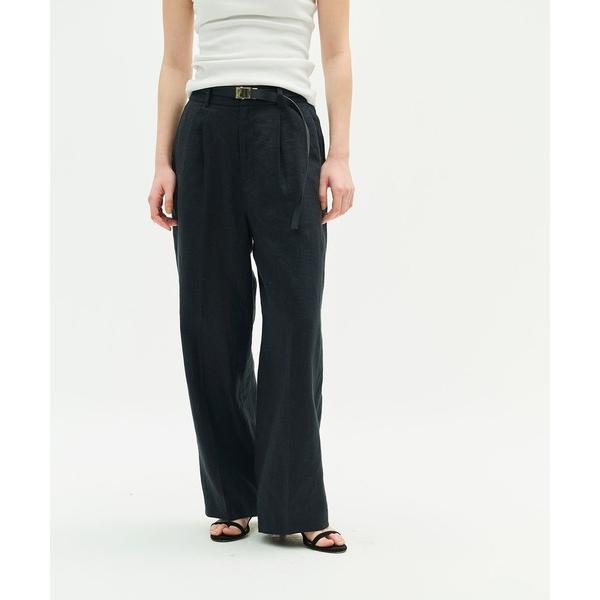 スラックス パンツ 「フレンチリネン」ストレートパンツ レディース