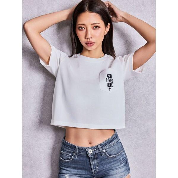 tシャツ GOD LOVES UGLY.ポケットTシャツ レディース