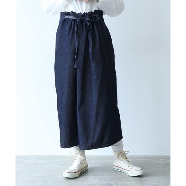 デニムスカート R/C soft denim drawstrings skirt