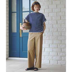 ワイドパンツ パンツ 「ウォッシャブル/4サイズ展開」ライトチノセミワイドパンツ レディース