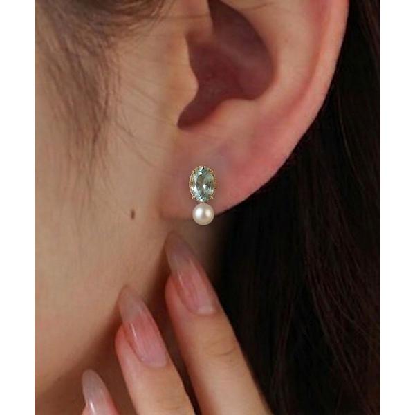 パール ピアス YU-KA:ビジュー＆パールミニピアス Rhinestone and pearl m...