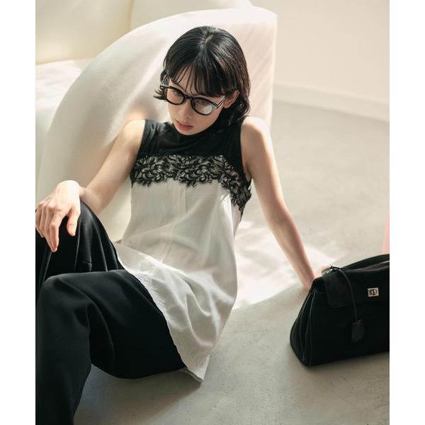 キャミソール lace trimmed camisole /配色レースディテールキャミソール