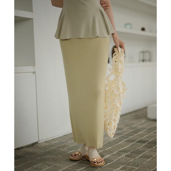 スカート smooth rib knit pencil skirt / リブニットペンシルスカート