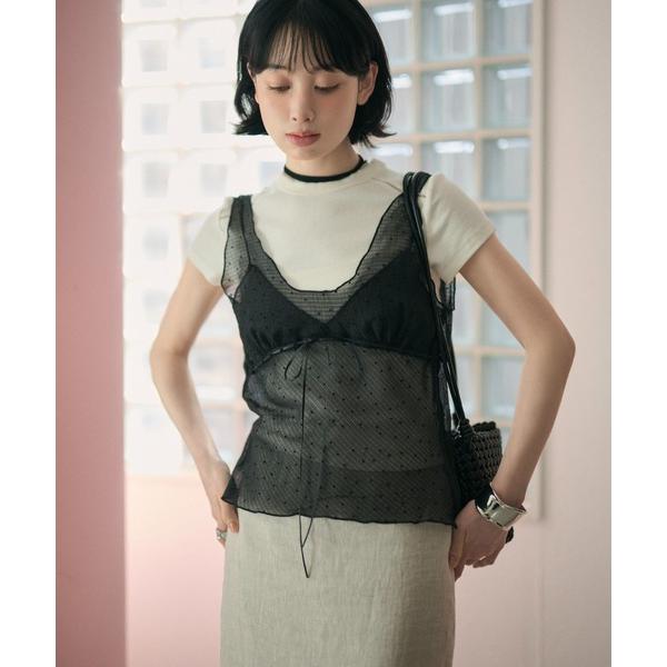 キャミソール polka dot sheer tulle cami / ポルカドットシアーチュールキ...