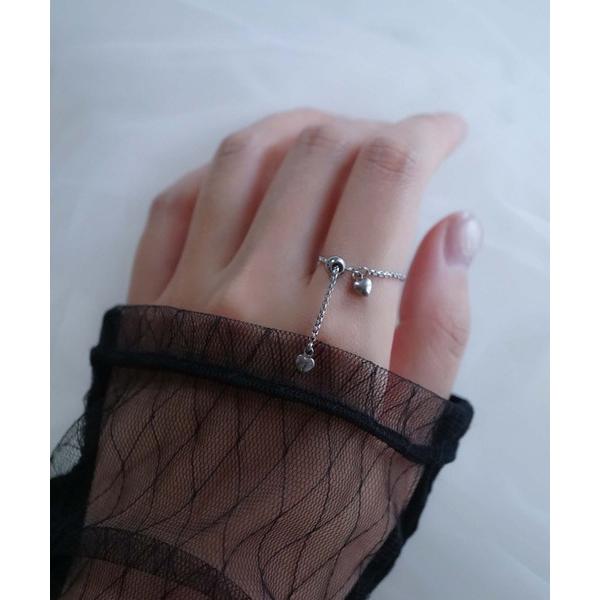 指輪 リング saran jewelry/調節可能 ハート チェーンリング/アレルギー対応 レディー...