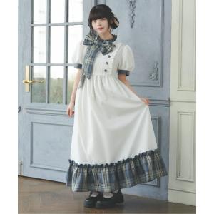 ワンピース 「クティールとレトロ」2wayビックリボンチェック切り替えワンピース