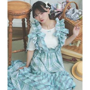 ジャンパースカート 「クティールとレトロ」マルチウェイダブルチェックリボンジャンパースカート