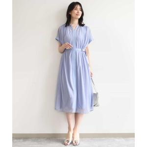 ワンピース キーネックシアーワンピース/洗濯機で洗える/WEB限定サイズあり
