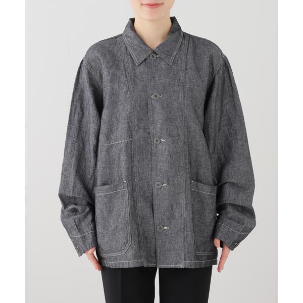 コート アウター Nigel Cabourn LYBROリネンデニムチョアジャケット レディース