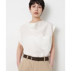 ブラウス シャツ ドレープノースリーブブラウス レディース