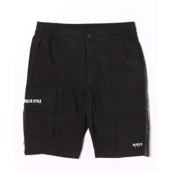 チノパン (RM)「LUXE/R GOLF」ストレッチ クロス サイドロゴ ショート ピンタック パ...