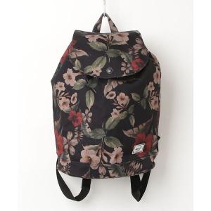「Herschel Supply」 花柄リュック - ブラック メンズ