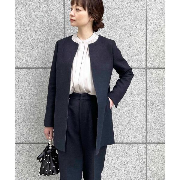 「PICCIN」 「innowave」ノーカラージャケット M ネイビー レディース