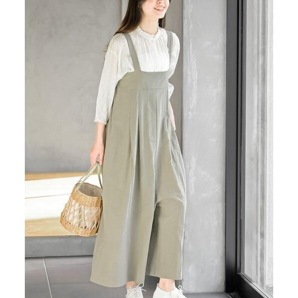 パンツ コットンウォッシュサス付パンツ レディース