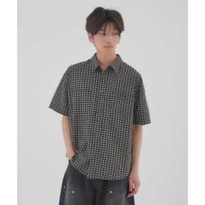 シャツ SEERSUCKER CHECK SHORT SLEEVE SHIRT／シアサッカーチェックショートスリーブシャツ メンズ レディース