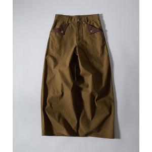 パンツ FAKE LEATHER FLAP WIDE WORK PANTS／フェイクレザーフラップワイドワークパンツ メンズ レディース