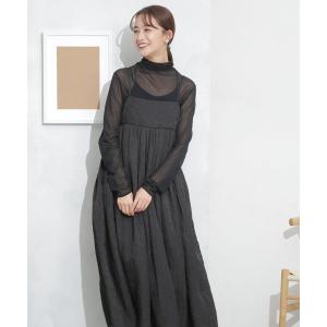 「NANO universe」 キャミソールワンピース M ブラック レディース