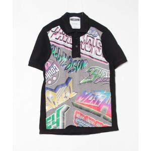 「MOSCHINO」 半袖ポロシャツ - ブラック メンズ