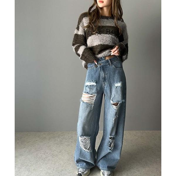 「Java」 デニムパンツ LARGE ブルー レディース