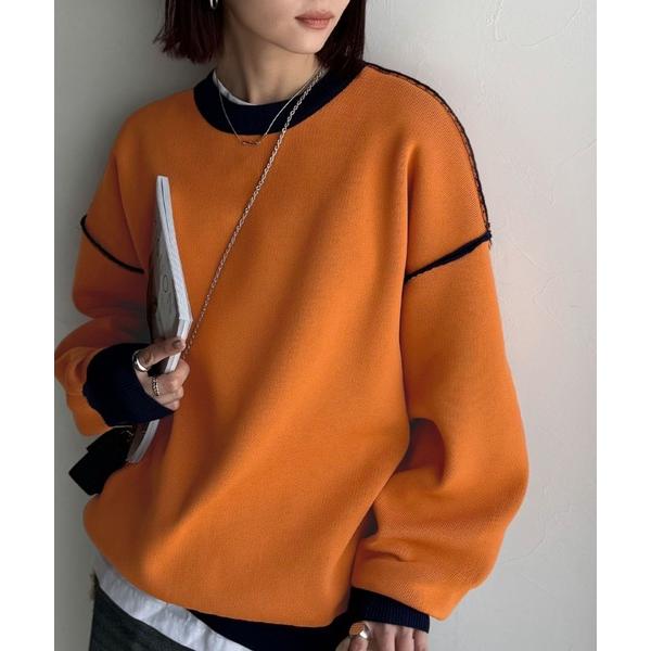 「Java」 長袖カットソー MEDIUM ネイビー レディース