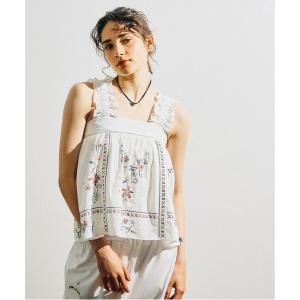 ブラウス シャツ 夏 レトロ花刺繍ノースリブラウス 759302 レディース