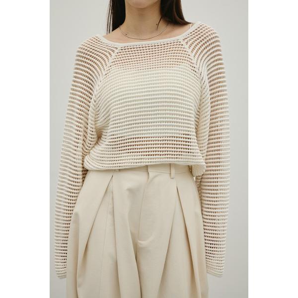 ニット セーター バックオープンメッシュニット レディース