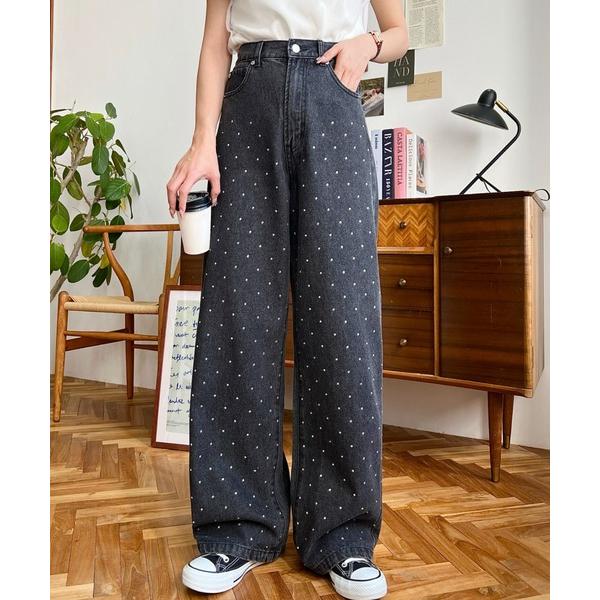 「moment+」 デニムパンツ M ブラック系その他2 レディース
