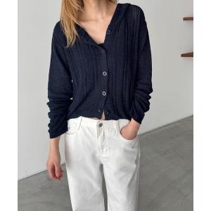 カーディガン El mar　パーカーニットカーディガン レディース