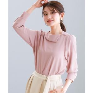 ブラウス シャツ 「 顔まわり華やぐ 」 ソフトデシン・アシメカラーフレアブラウス レディース