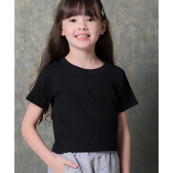 tシャツ 「SHISKY」無地 短丈クロップドチビ Tシャツ(226-03) キッズ 子供服 女の子