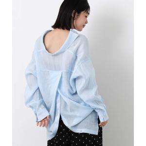 ブラウス シャツ ラミー後スリットシャツ レディース