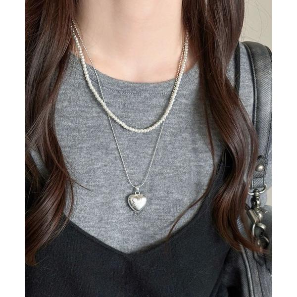 ネックレス pearl＆heart set necklace レディース