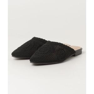 サンダル lus. クロシェ編みポインテッドトゥミュール レディース