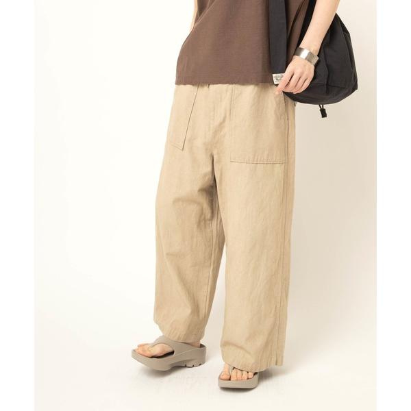 パンツ R4467 ムラ染めワイドアンクルパンツ レディース