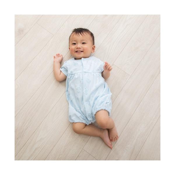 ベビー服 ロンパース 半袖ロンパース ジャガードパイル