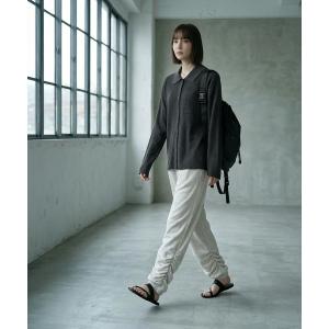 ブラウス シャツ 「BLK001」リサイクルポリシャツライトニット レディース