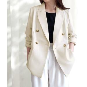 ジャケット テーラードジャケット 「RASW」ウォッシャブルリネンタッチジャケット レディース