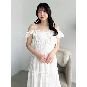 ワンピース 2wayフリルコットンレースワンピース