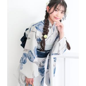 浴衣 ガールズポリ浴衣 子供ポリ浴衣2点セット （浴衣＋しわ兵児帯）吸水速乾 ポリエステル ジュニア 140cm/150cm KIMONOMACHIオリジナル　女の子 子供浴…