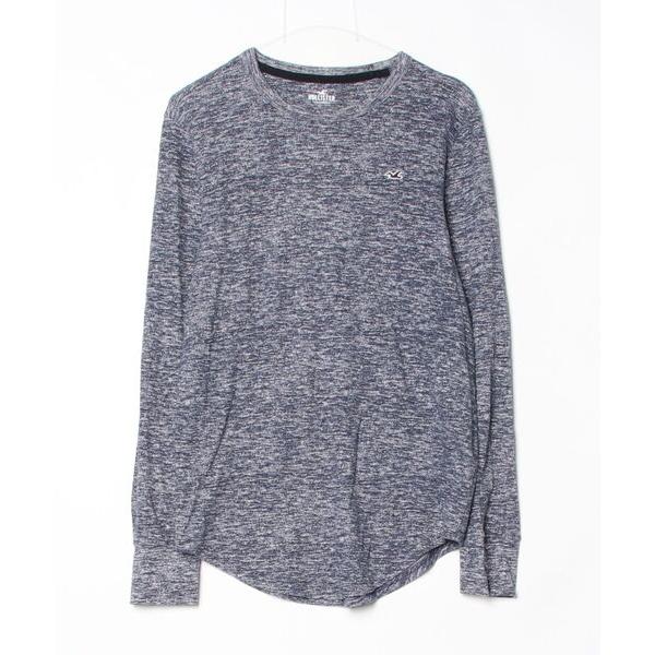 「Hollister」 長袖Tシャツ M ネイビー メンズ