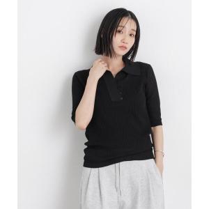 ニット セーター ソフトシアーランダムリブ衿付きニット レディース