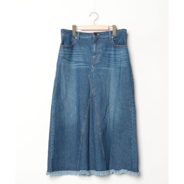 「CHIC STYLE」 デニムスカート 3L ブルー レディース