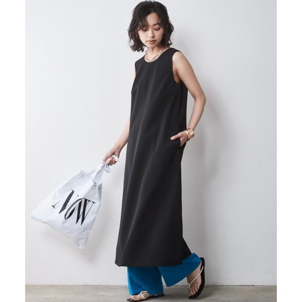 「CHIC STYLE」 ノースリーブワンピース 3L ブラック レディース